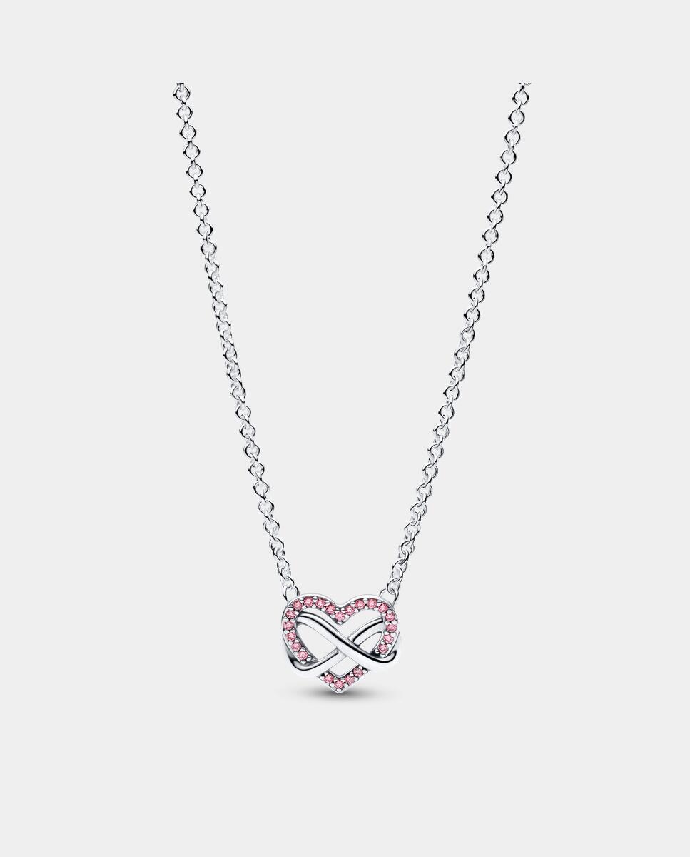 Collar corazón infinito rosa brillante - PANDORA - Rosa Rosa-1