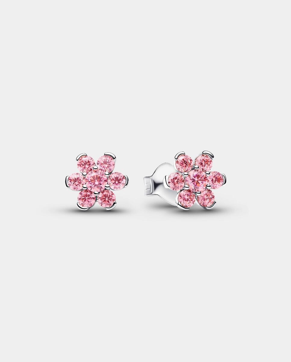 Imagen 1 de Pendientes de botón flor rosa brillante - PANDORA - Rosa Rosa