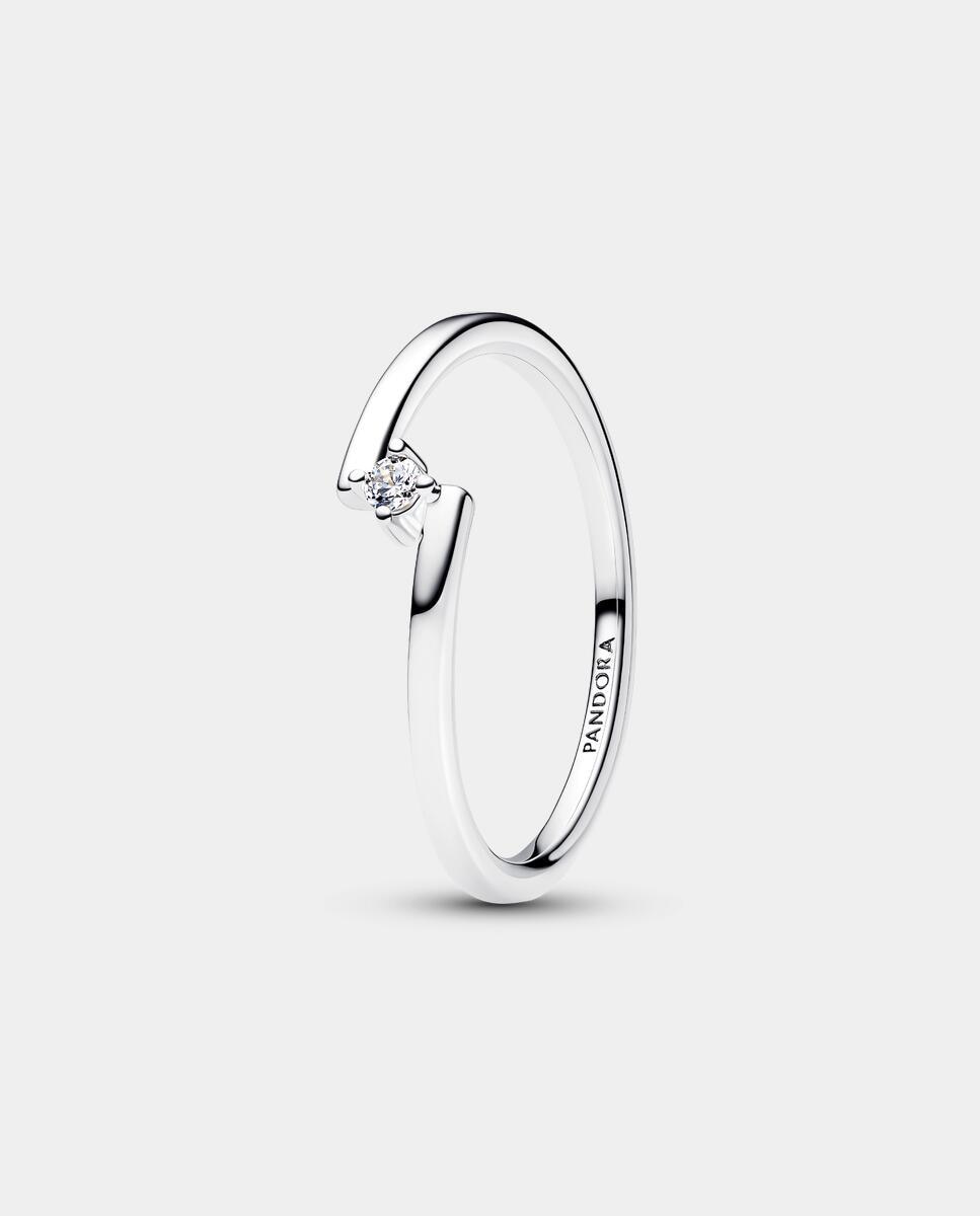 Imagen 0 de Anillo solitario abierto Blanco