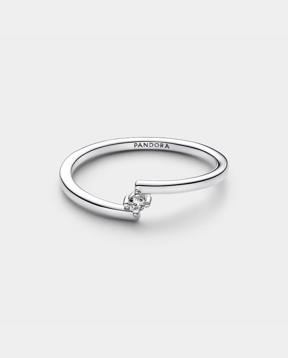 Anillo solitario abierto - PANDORA - Blanco Blanco-2