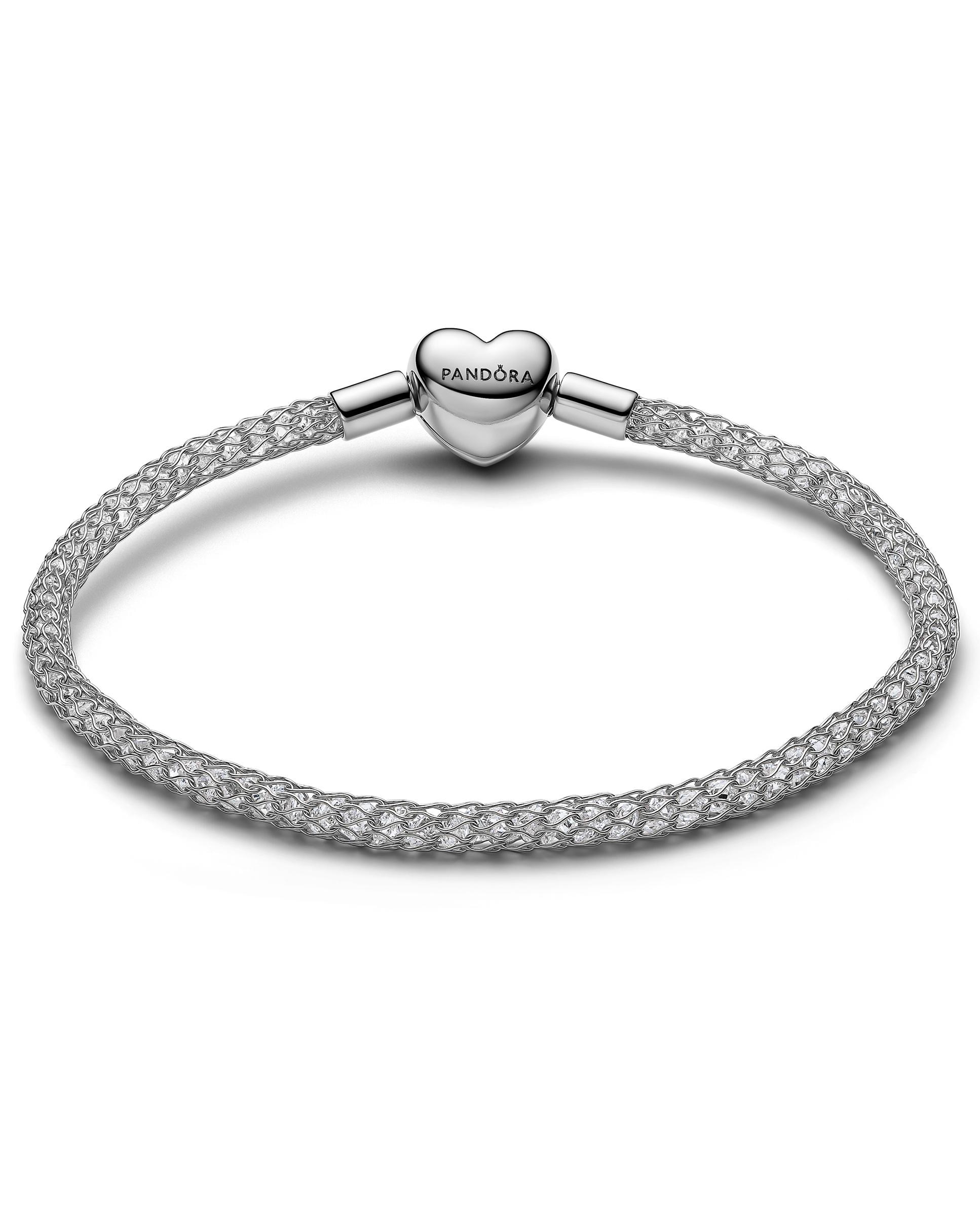 Imagen 2 de Pulsera cadena de tachuelas con cierre de corazón - PANDORA - Blanco Blanco