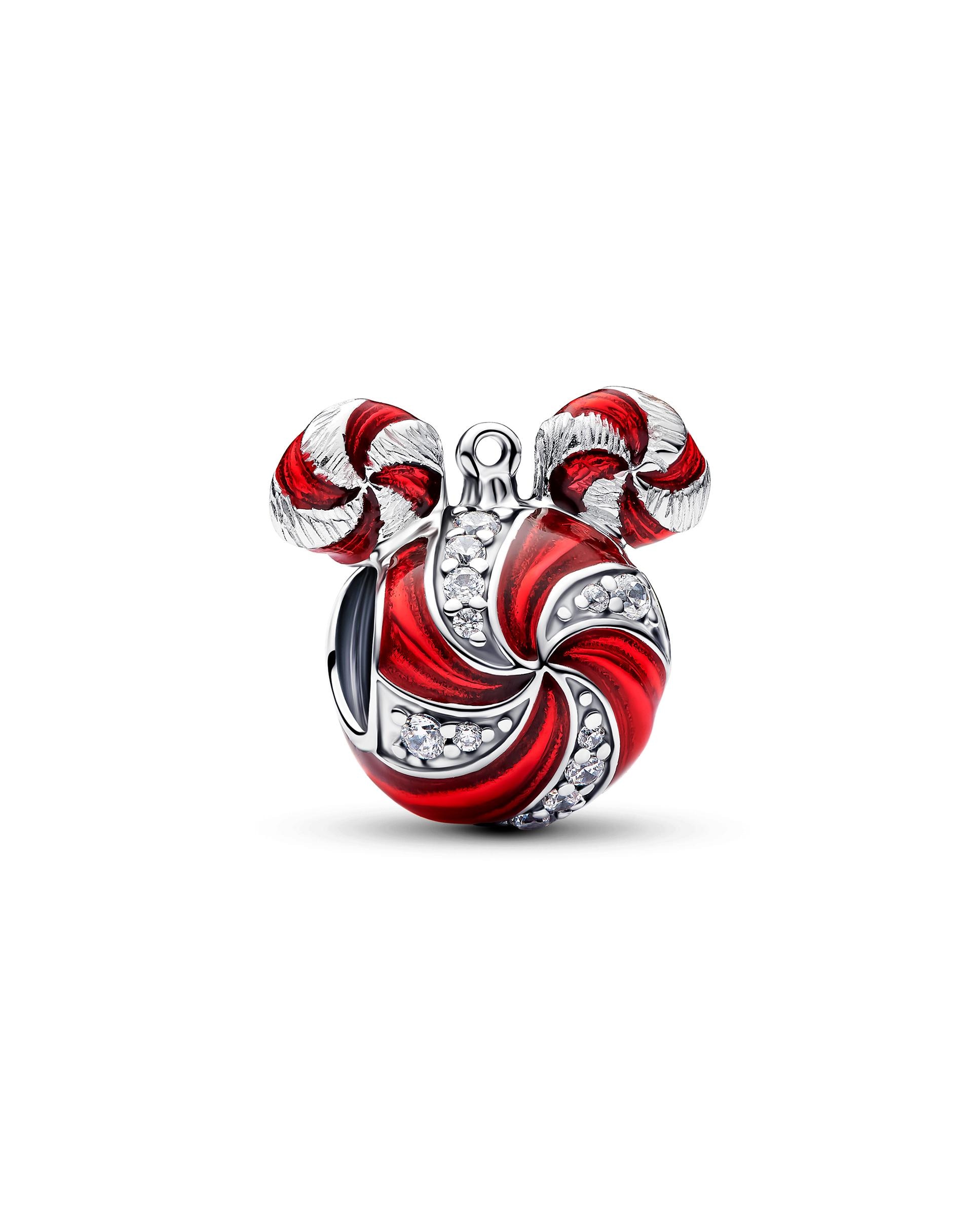 Charm adorno navideño mickey mouse de disney - PANDORA - Rojo Rojo-1