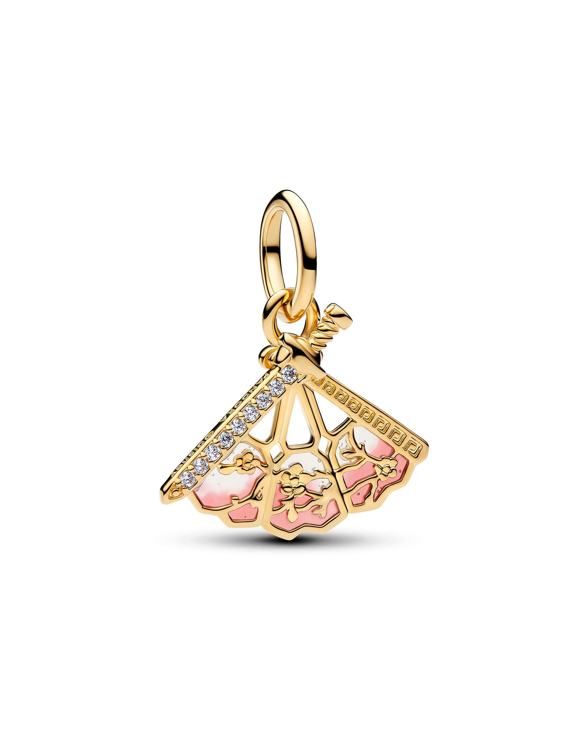Charm colgante abanico de mulán de disney - PANDORA - Rosa Rosa-1
