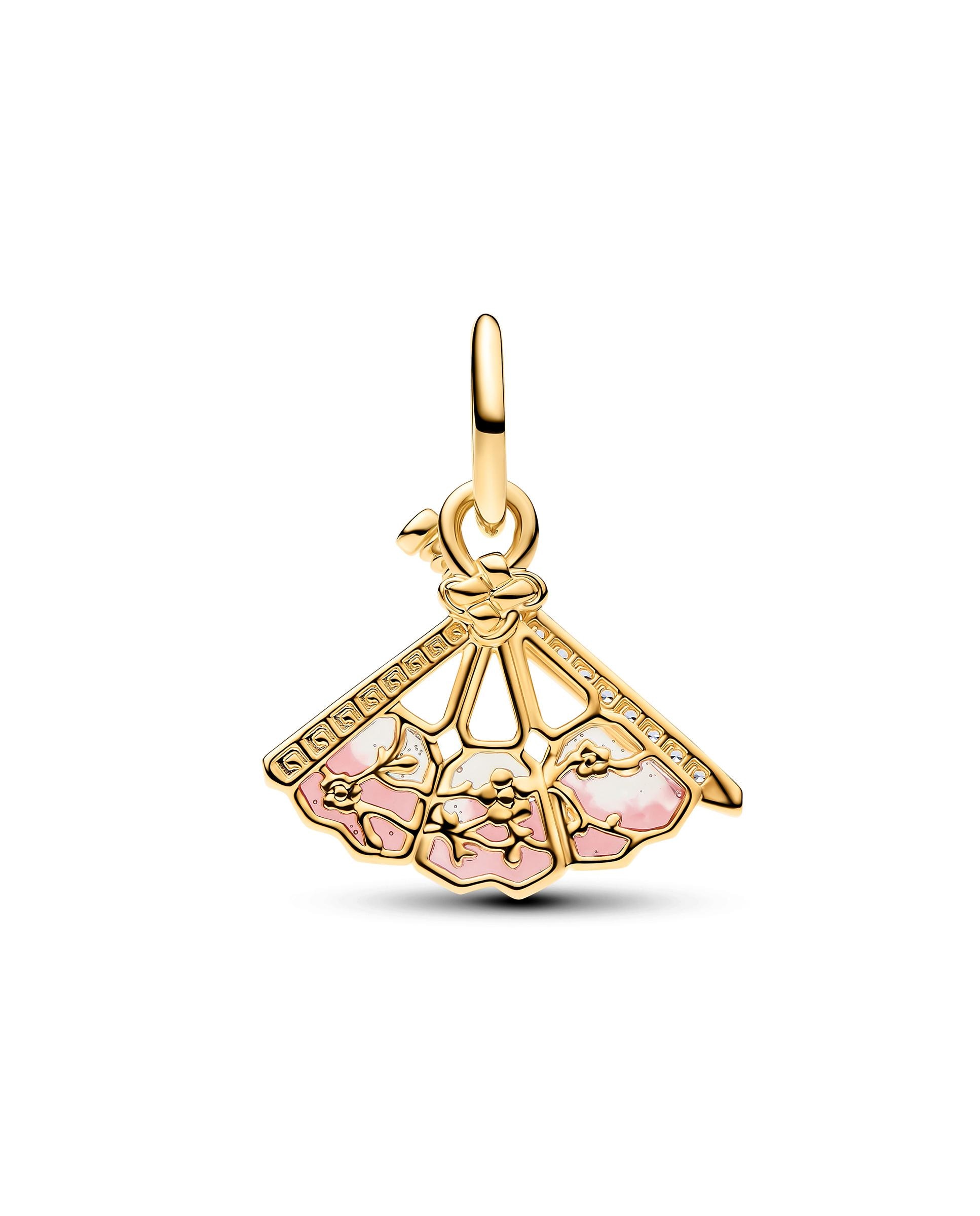 Charm colgante abanico de mulán de disney - PANDORA - Rosa Rosa-2