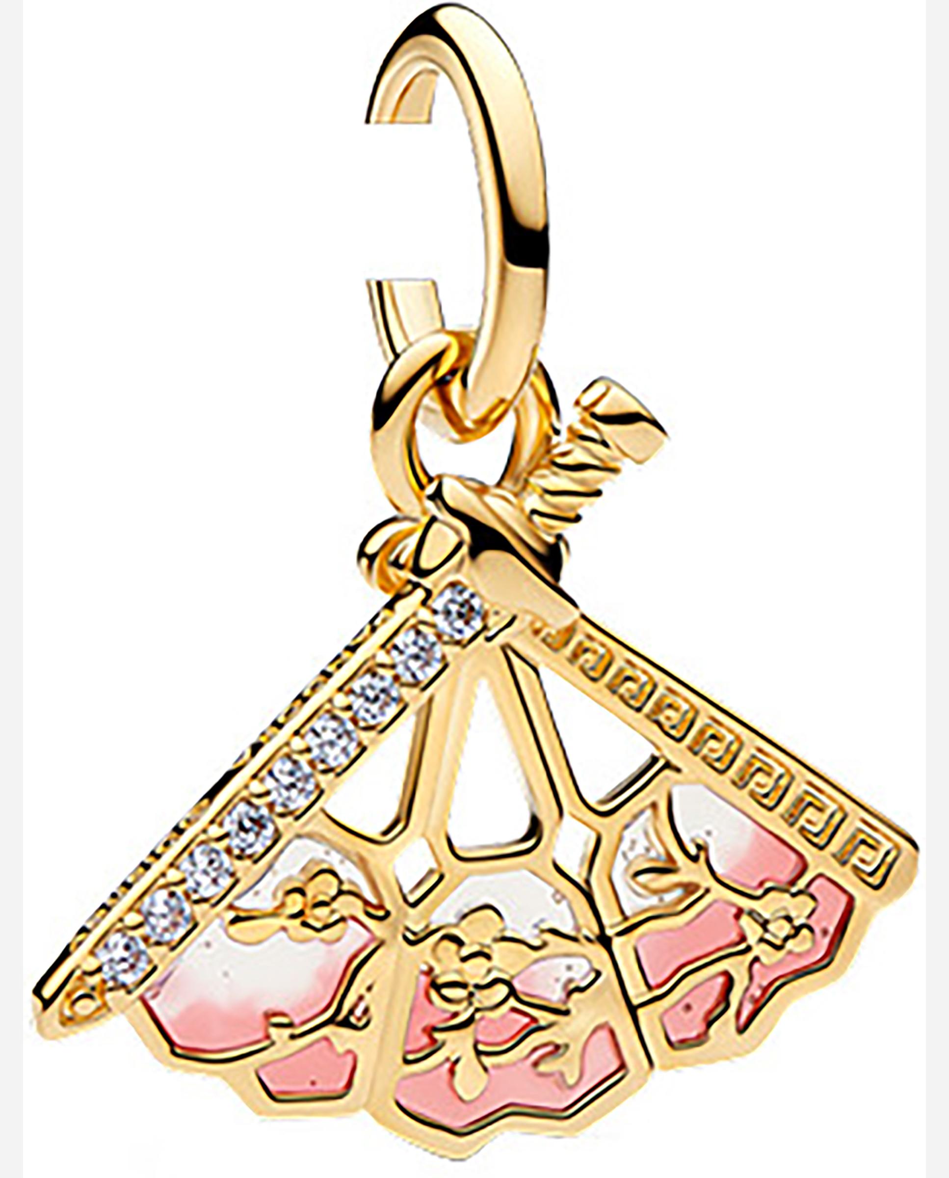 Charm colgante abanico de mulán de disney - PANDORA - Rosa Rosa-4