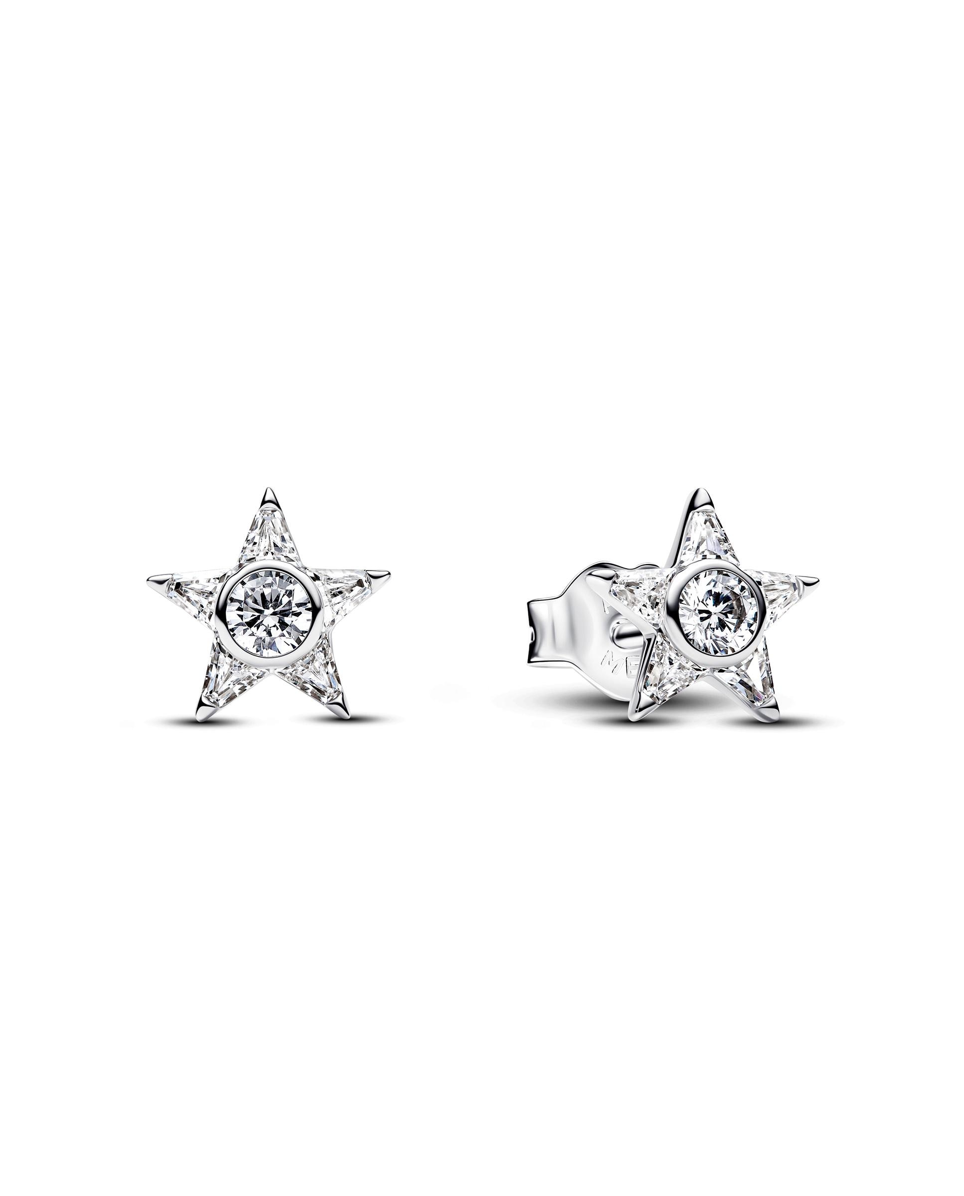 Imagen 1 de Pendientes de botón estrella brillante - PANDORA - Blanco Blanco