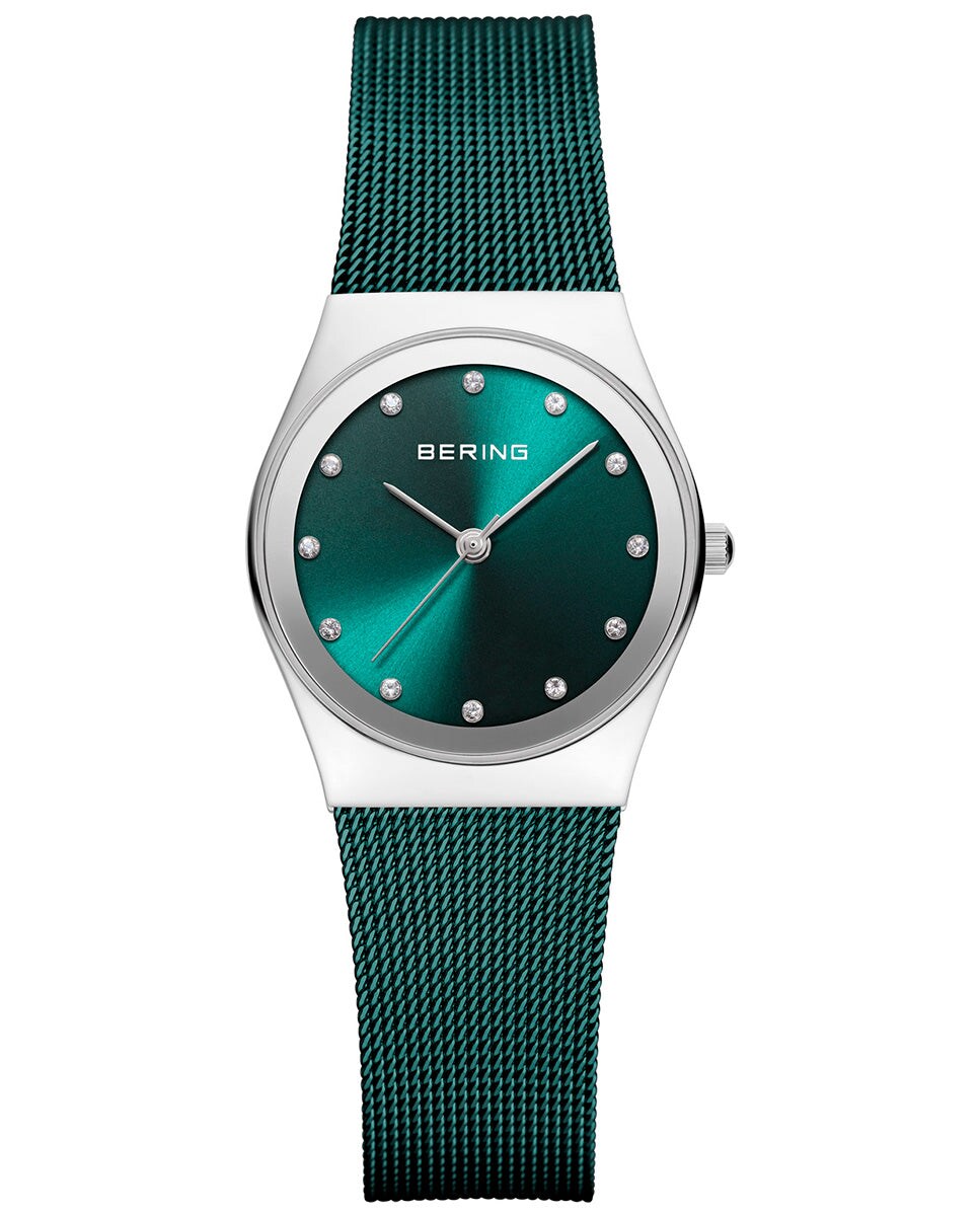 Reloj de mujer Classic 12927-808 de malla de acero verde · Bering