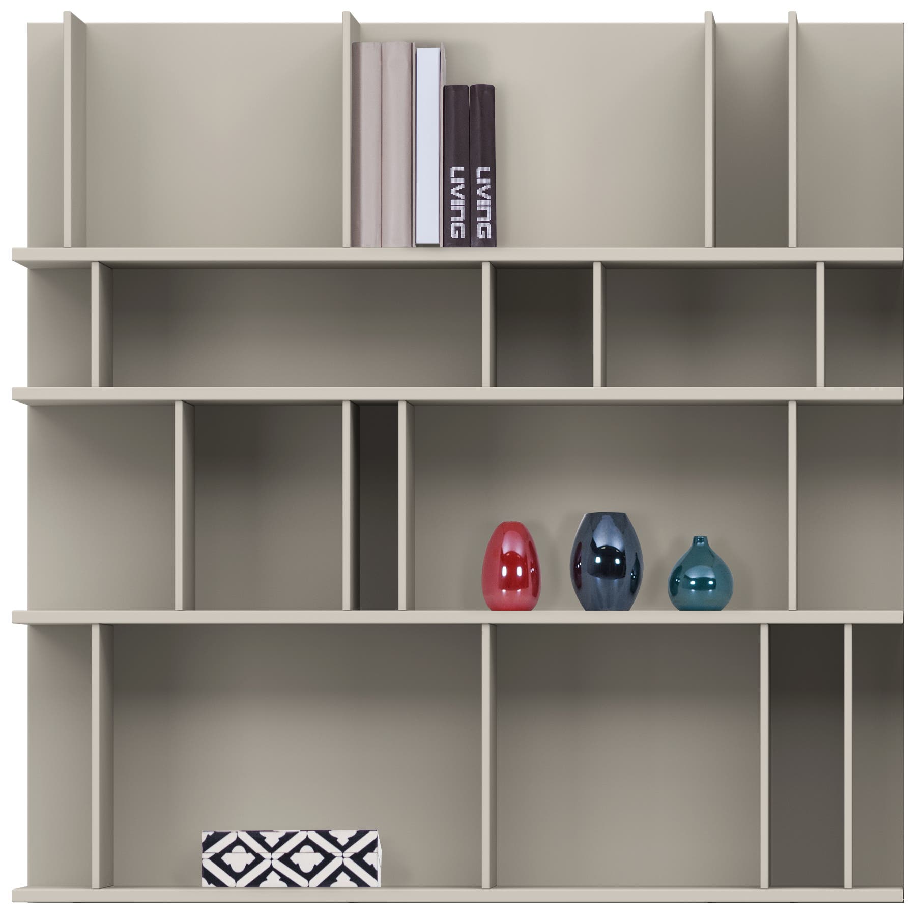 Estantería de melamina lacada Como BoConcept - Gris ceniza Gris ceniza-2