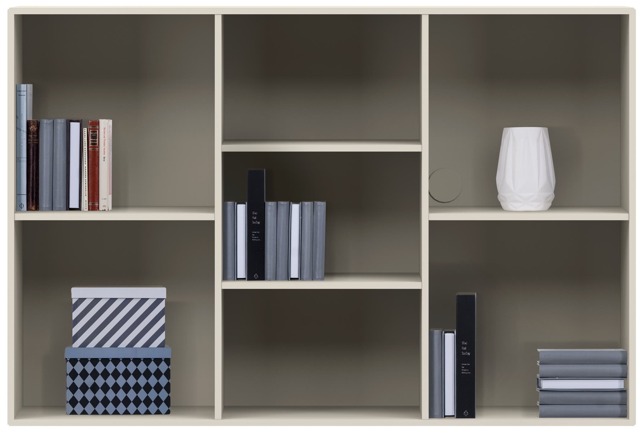 Imagen 2 de Estantería de melamina lacada Como BoConcept - Gris ceniza Gris ceniza