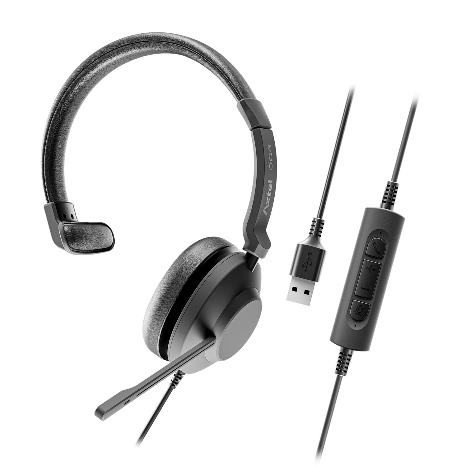 Auriculares con micrófono Axtel One UC35 stereo USB-A - Negro Negro-2