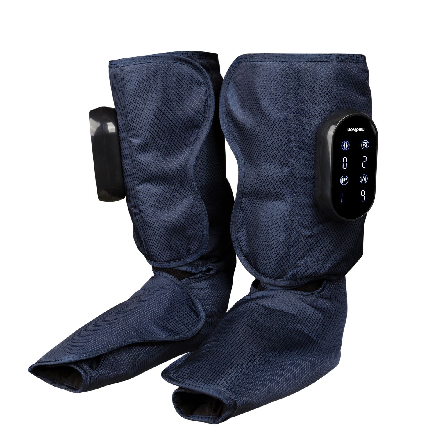 Medivon – Masajeador de piernas estilo spa Misto Medivon Con drenaje linfático, pantalla LED y memoria de usuario.