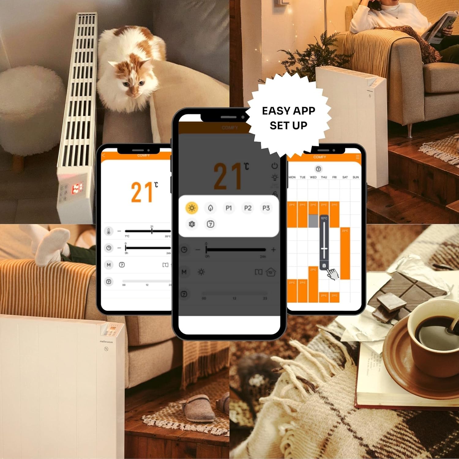 Radiador Mellerware Comfy Small wifi - Blanco Blanco-2