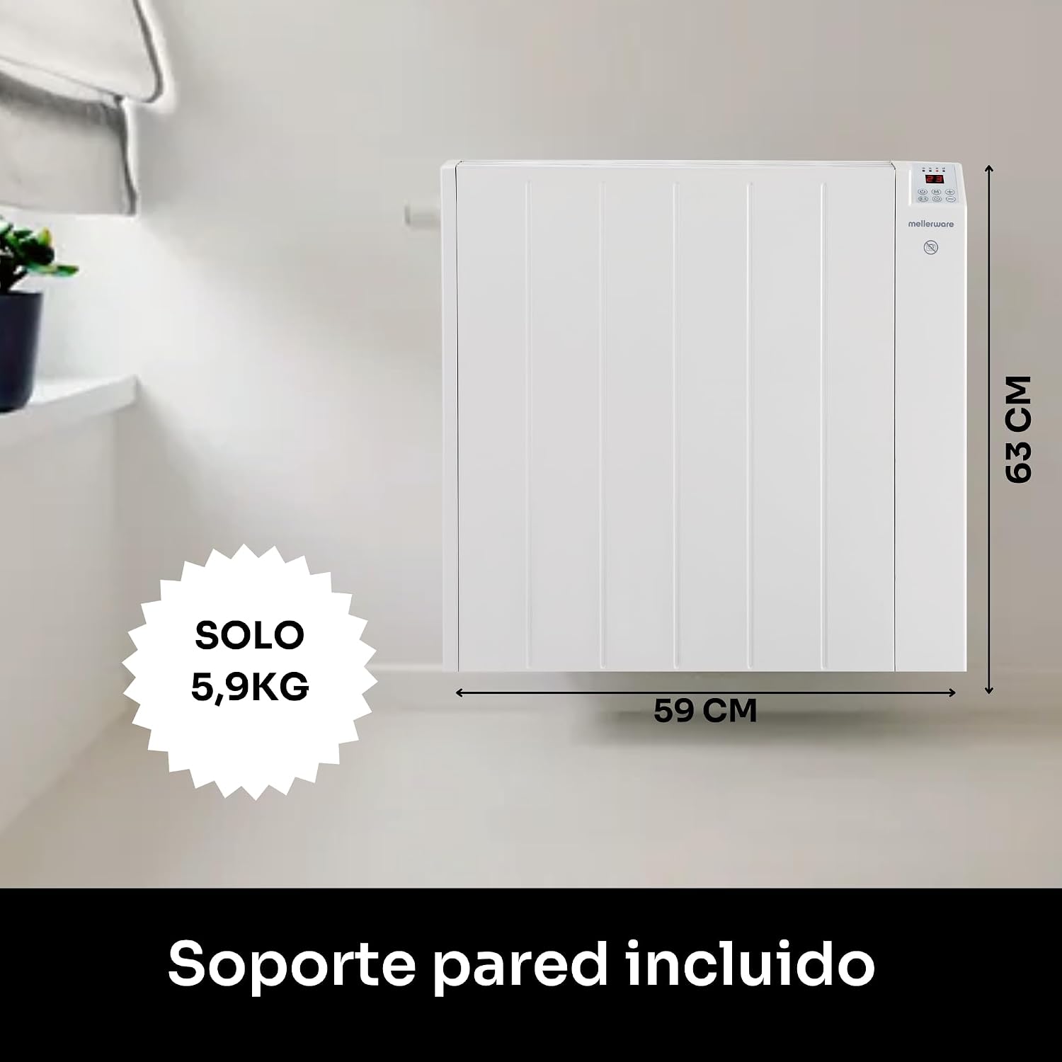Radiador Mellerware Comfy Medium wifi - Blanco Blanco-2