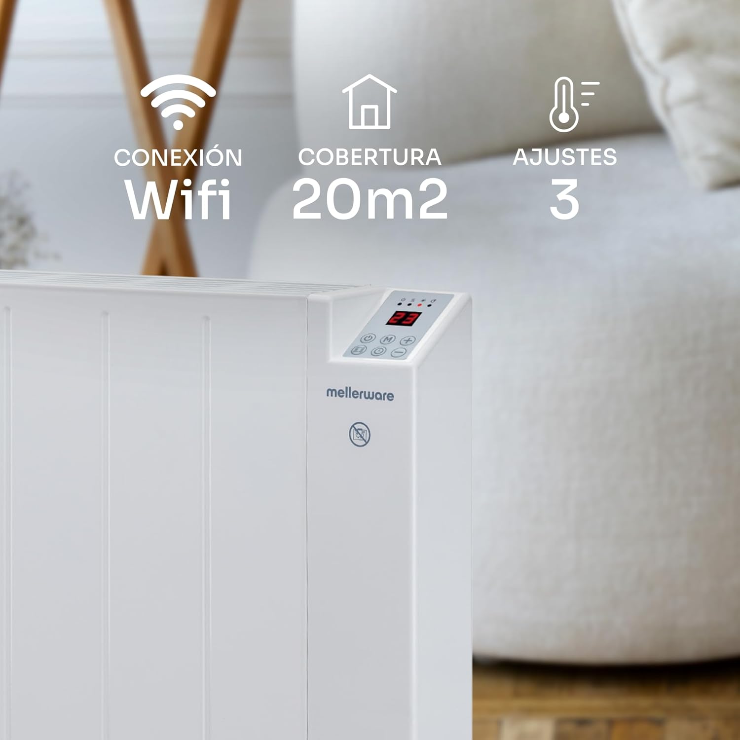 Radiador Mellerware Comfy Medium wifi - Blanco Blanco-4