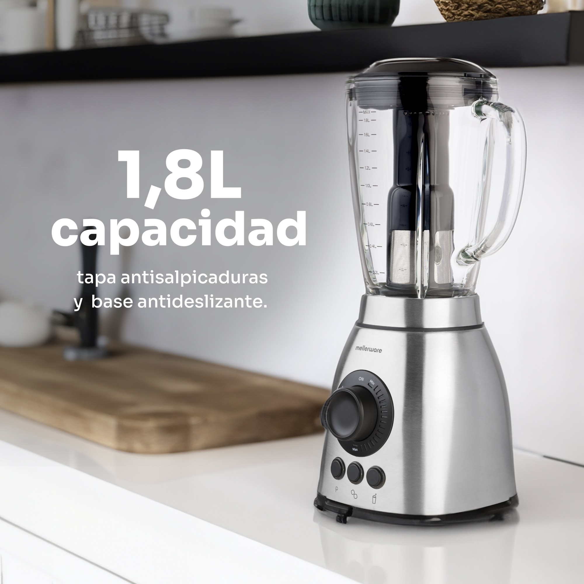 Batidora de vaso Mellerware Mixy Plus 2000W - Negro Negro-4