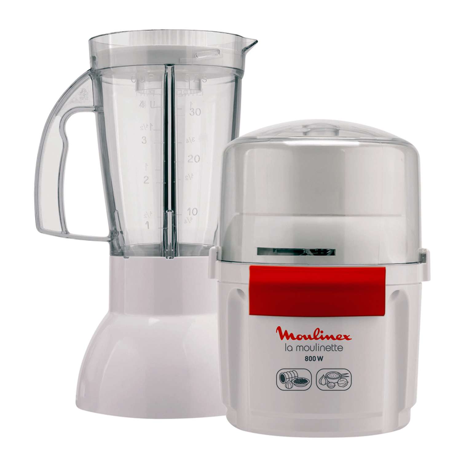 Moulinex – Picadora y batidora de vaso Moulinex AR680 pica, corta y mezcla rápidamente.
