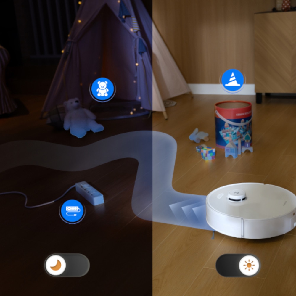 Robot aspirador Roborock QREVO CURV 2 FLOWX con rodillo y base multifunción potencia de succión 20000Pa batería 5200mAh - Blanco Blanco-3