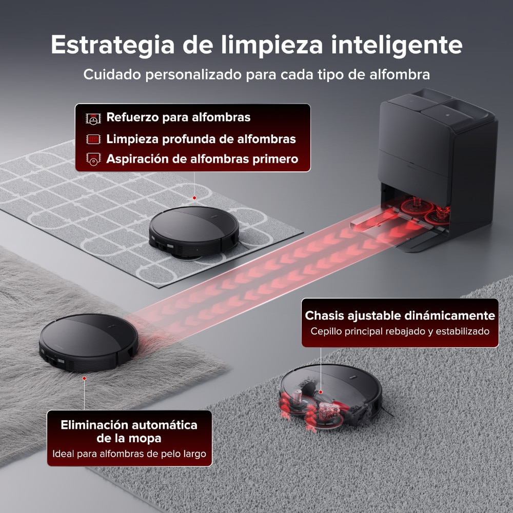 Robot aspirador Roborock SAROS 20X con dos mopas y base multifunción potencia de succión 36000Pa batería 6400mAh - Negro Negro-4