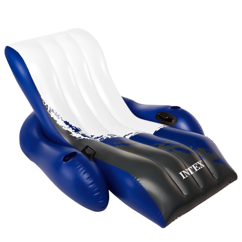 Intex - Sillón hinchable Floating Recliner con reposapiés y portabebidas Intex.