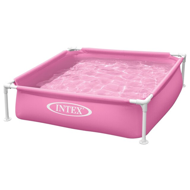 Imagen 0 de Piscina desmontable cuadrada Mini Frame Intex 122x122x30 cm rosa