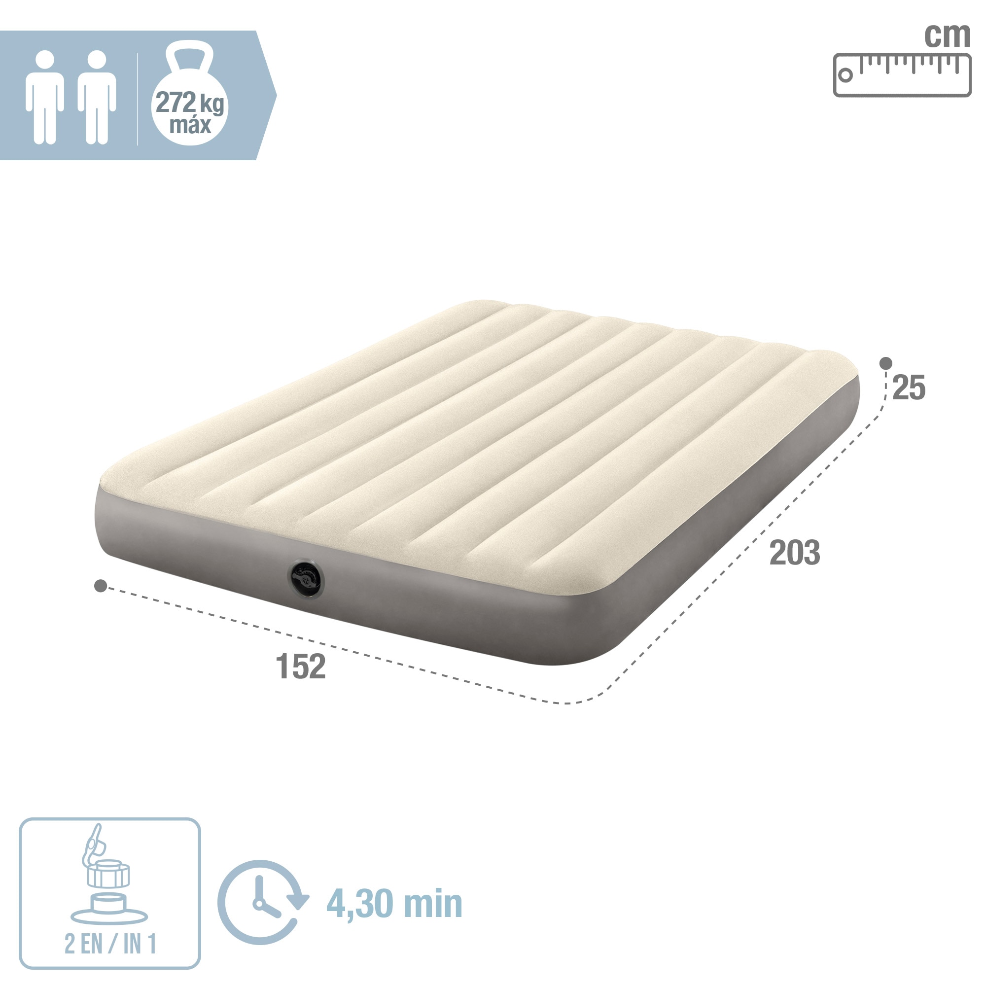 Imagen 4 de Colchón hinchable doble Dura?Beam Standard Single?High Intex - Gris Gris
