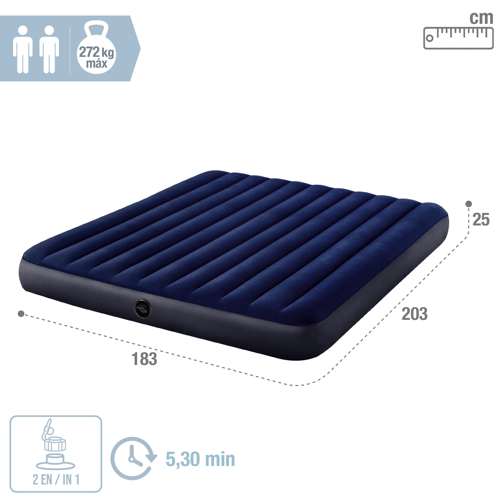 Colchón hinchable Intex Dura-Beam Standard Classic Downy - Azul Azul-4