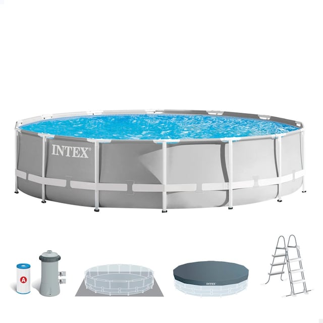 Imagen 0 de Piscina redonda Intex prisma frame 457x107 cm con depuradora