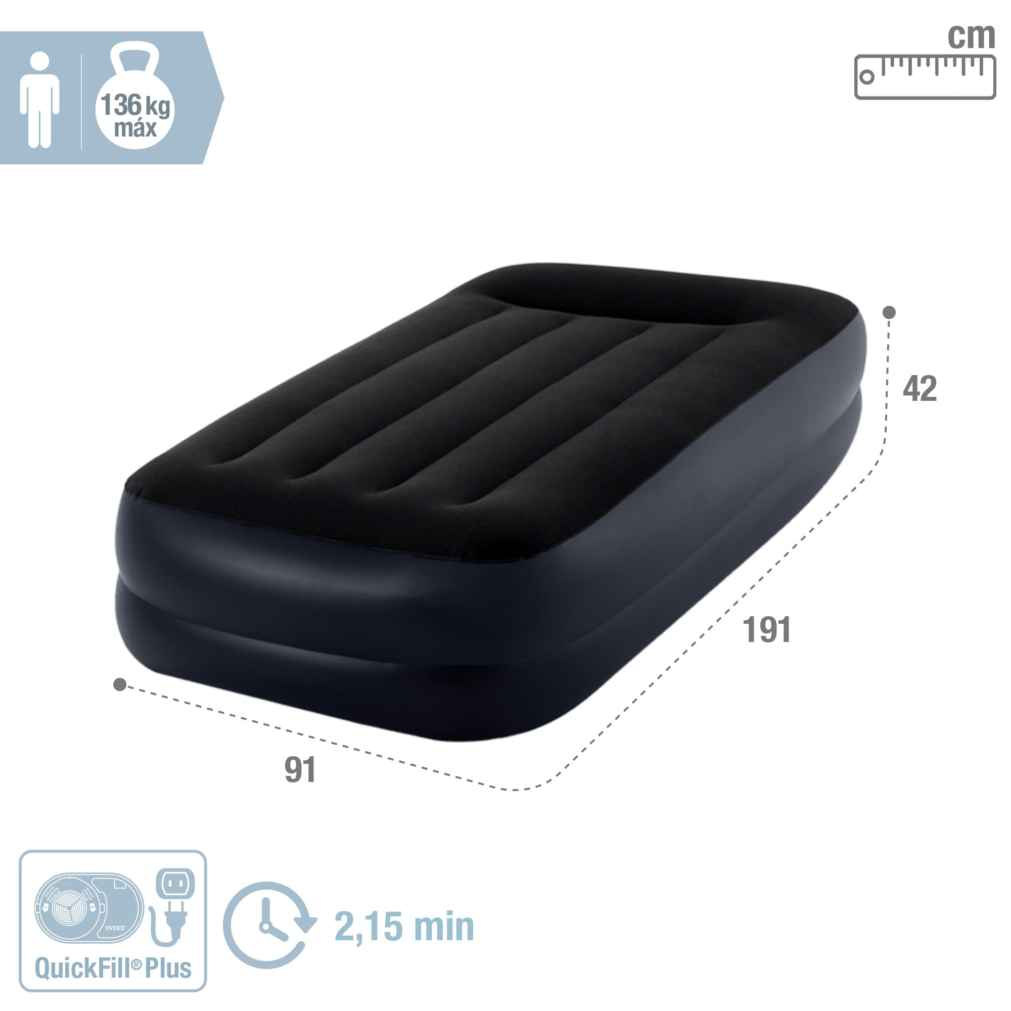 Colchón hinchable Intex Dura-Beam Plus Pillow Rest - 99x191x42 cm 4