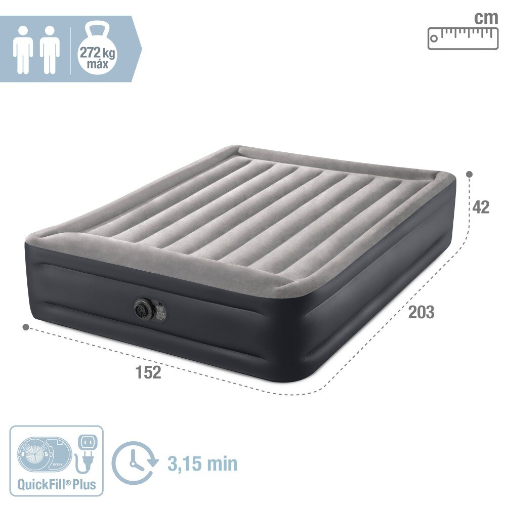 Colchón hinchable doble Intex Dura-Beam Plus Deluxe Pillow 4