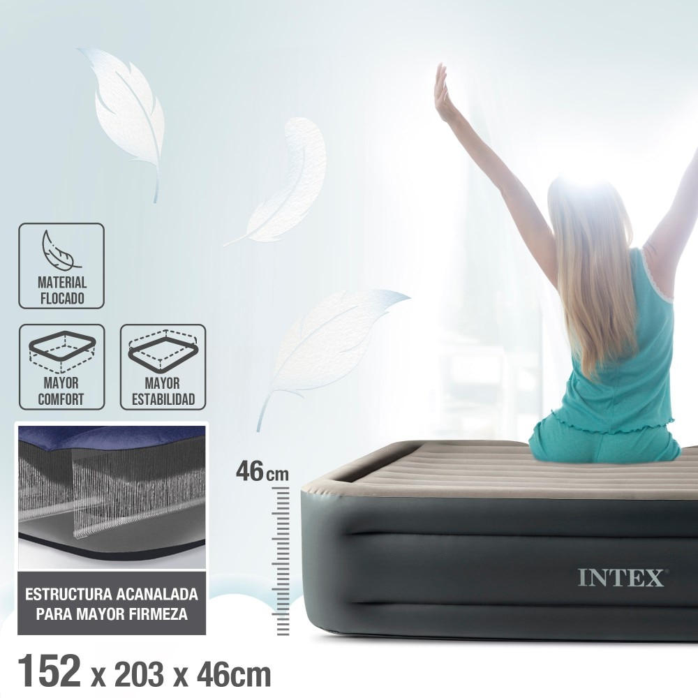 Imagen 4 de Colchón hinchable Intex doble Talla L Dura-Beam Essential Rest