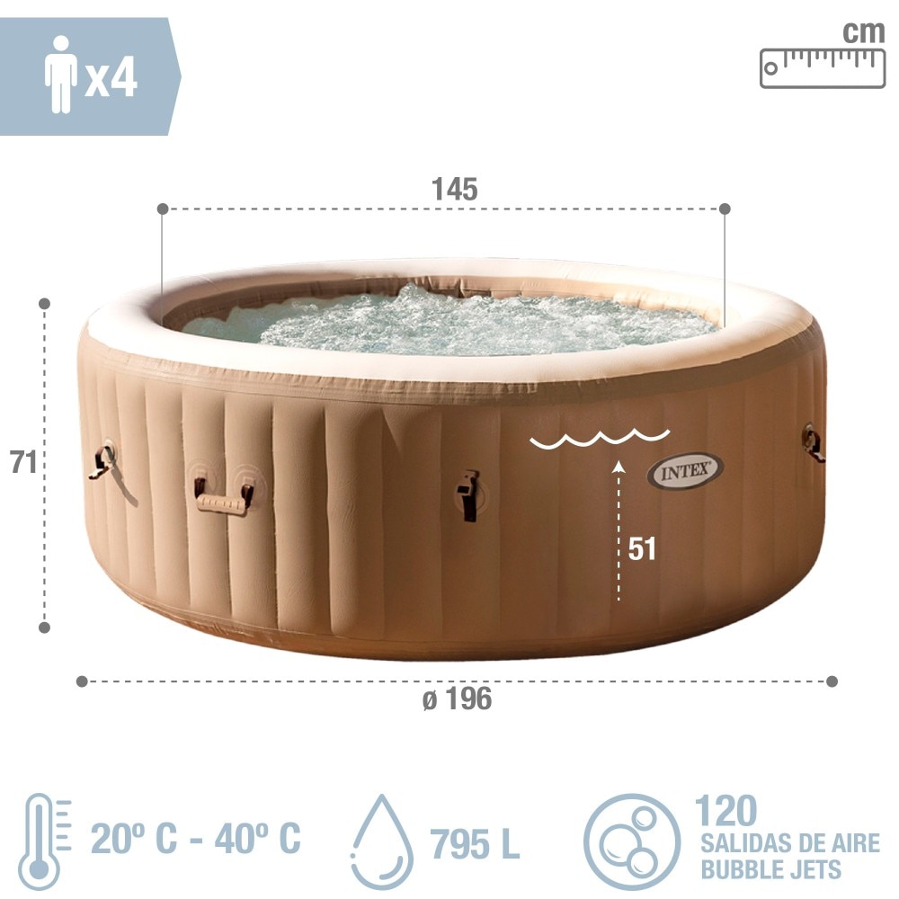 Spa Hinchable PureSpa Sahara Ø 196 x 71 cm Beige-4