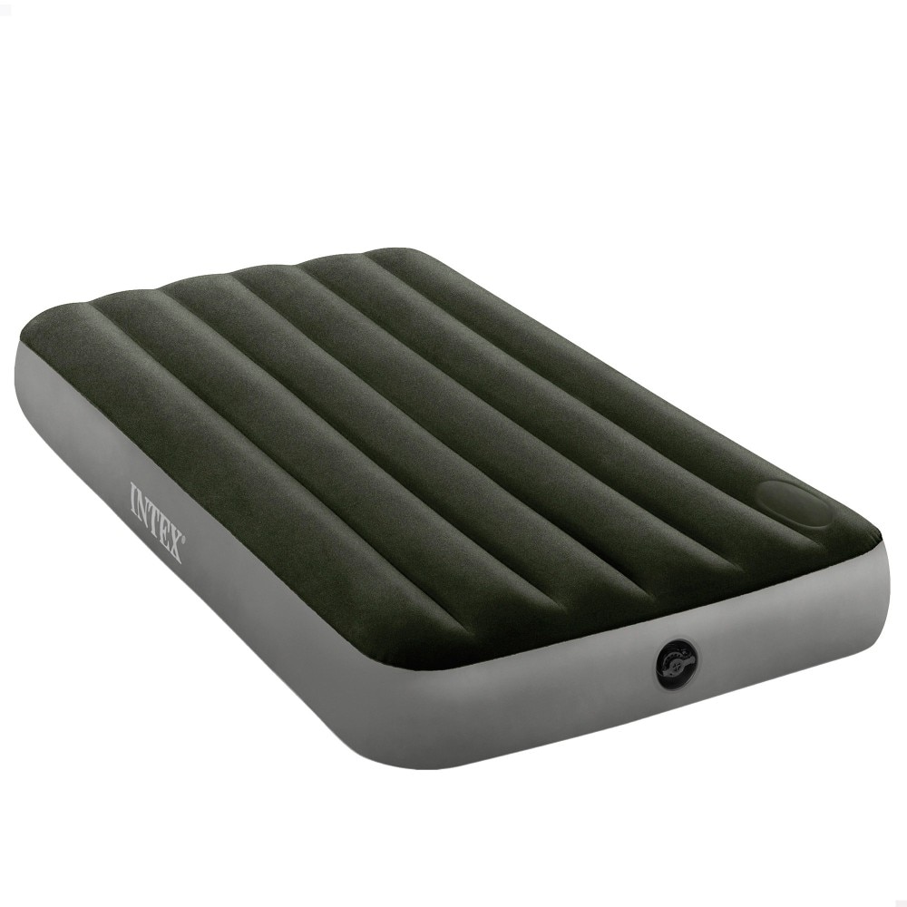 Colchón hinchable 1 plaza con bomba de pie Fiber-Tech Downy Intex