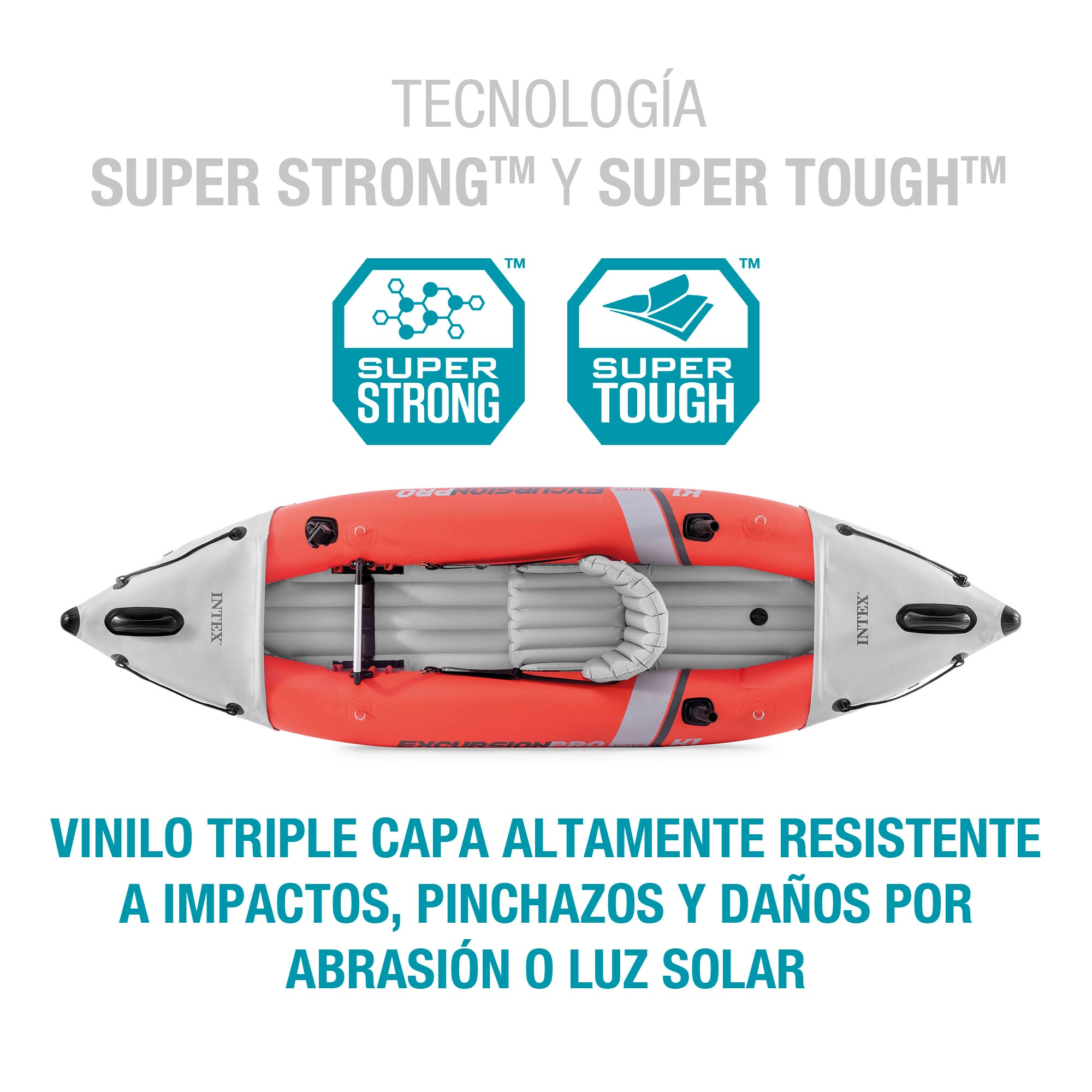 Kayak hinchable Excursion Pro K1 con accesorios Intex - Rojo Rojo-6