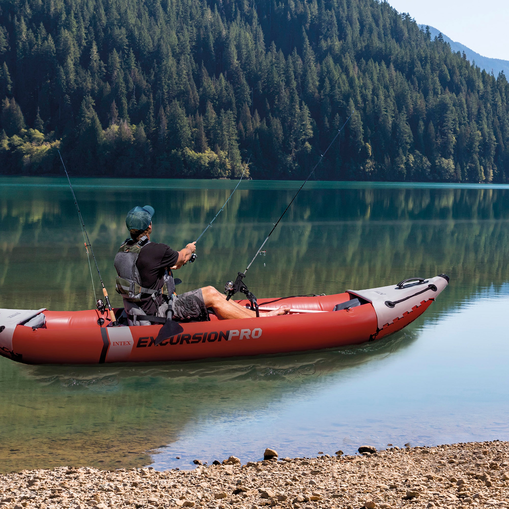 Kayak hinchable Excursion Pro K1 con accesorios Intex - Rojo Rojo-9