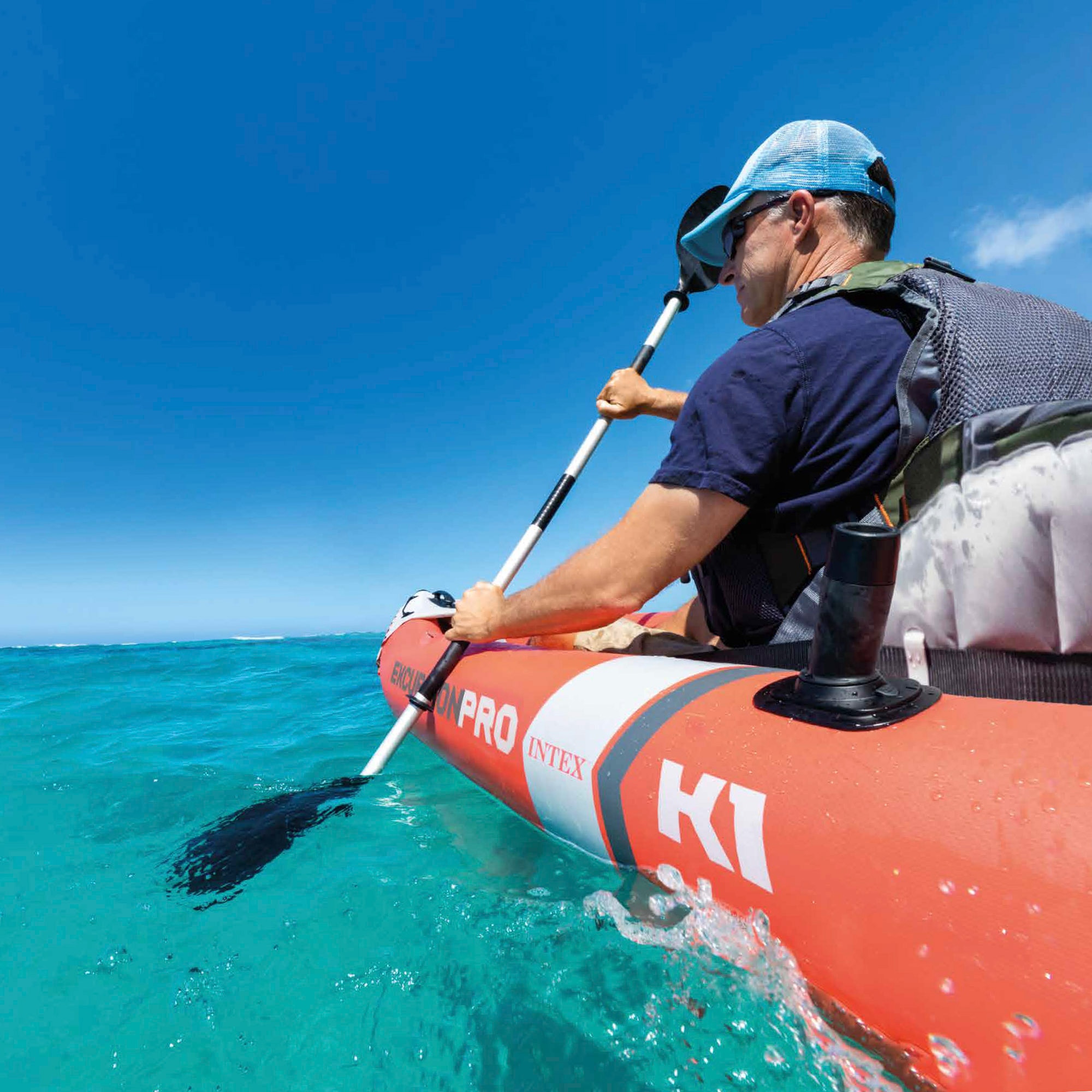 Kayak hinchable Excursion Pro K1 con accesorios Intex - Rojo Rojo-10