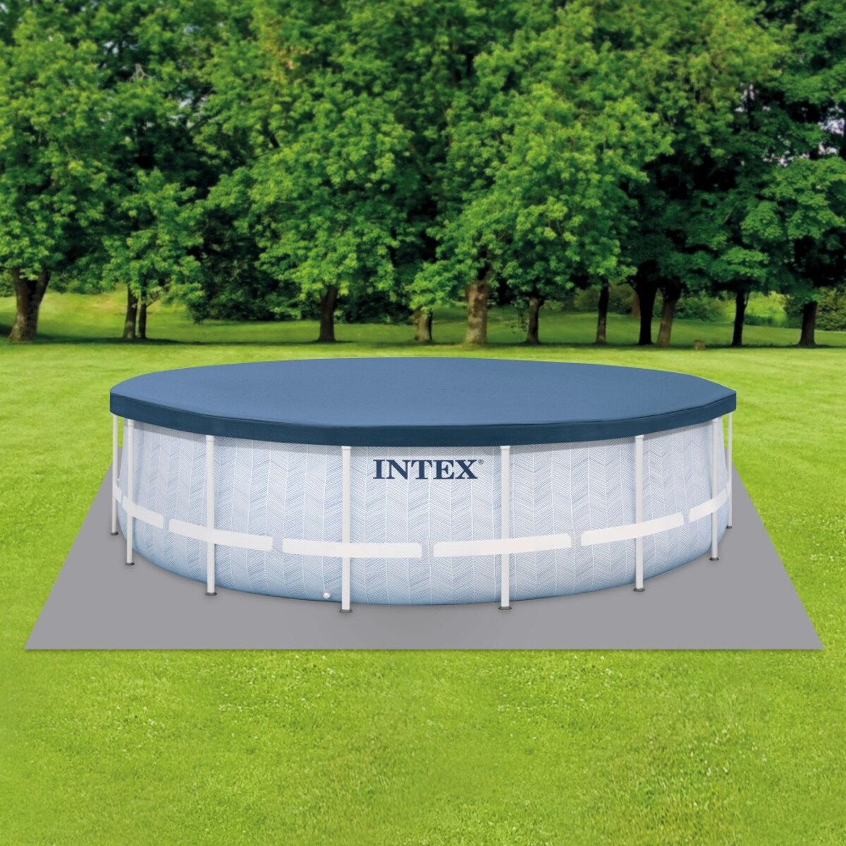 Piscina desmontable circular 19.156 L c/depuradora Chevron Prism Frame Intex Gris-6