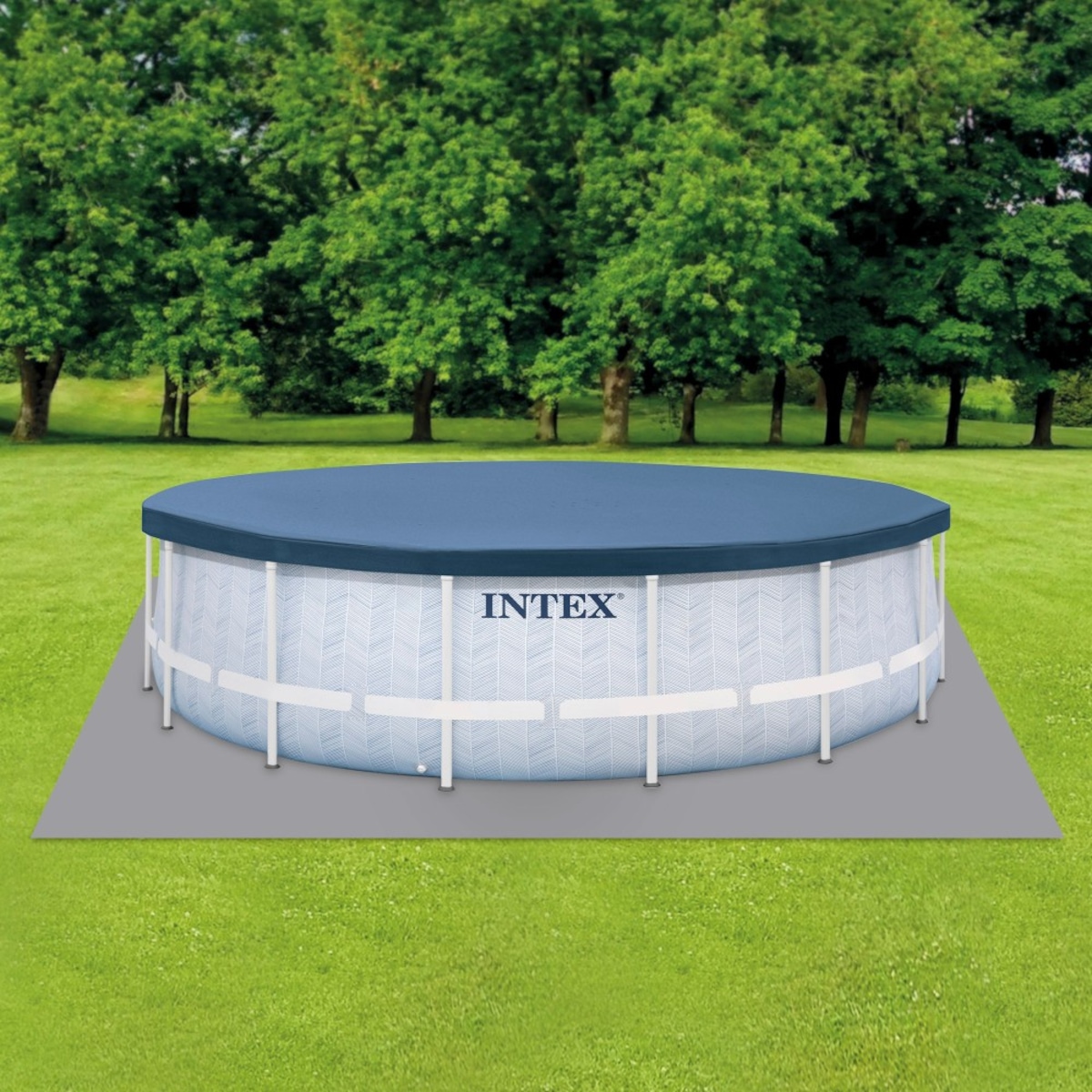 Piscina desmontable circular 19.156 L c/depuradora Chevron Prism Frame Intex Gris-6