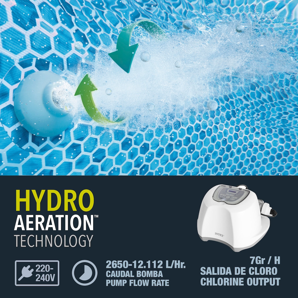 Clorador salino E.C.O 7 g/h QS700 PLUS Intex Blanco-5