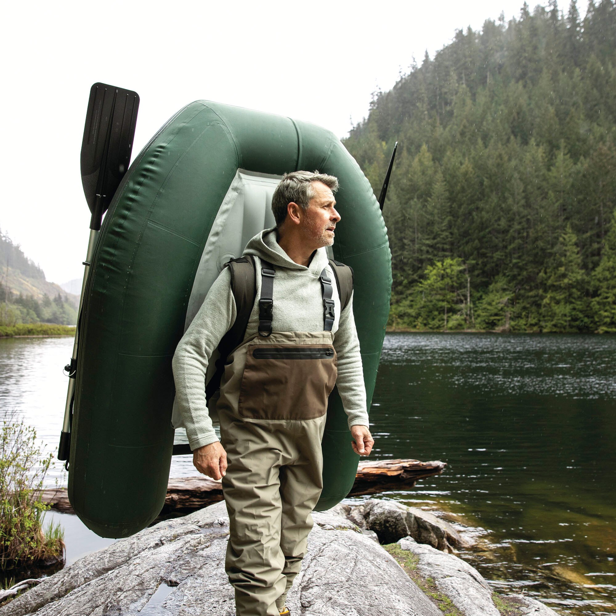 Pato hinchable pesca Big Catch Pro 165 cm con remos y accesorios Intex - Verde Verde-3