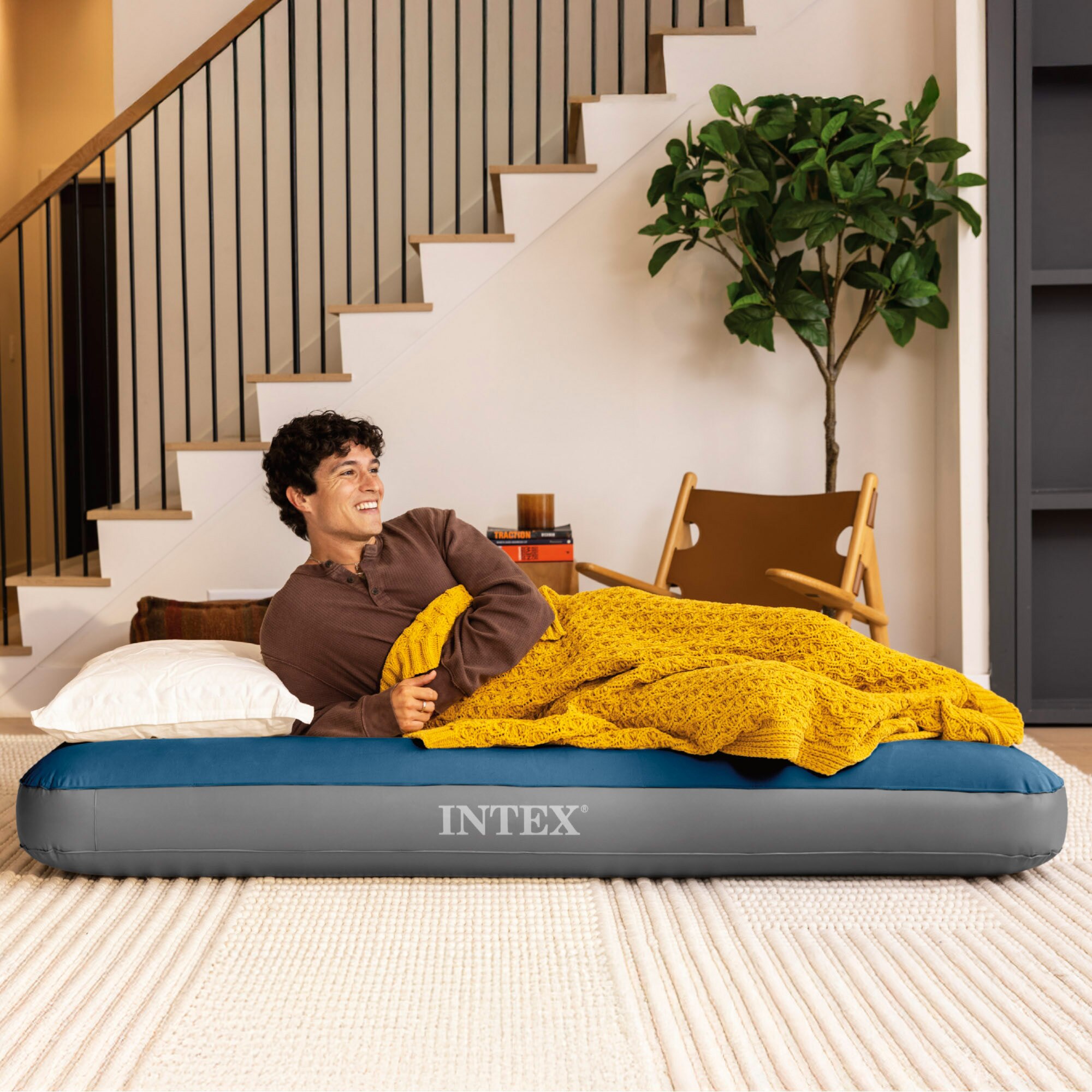 Colchón hinchable individual Intex Standard Prestige Single-High 191x99x25 cm - Azul Azul-8