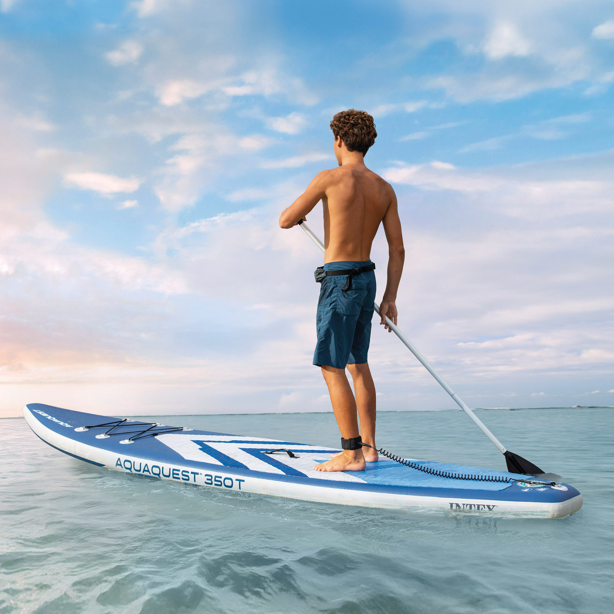 Tabla paddle surf hinchable AquaQuest 350T Touring con remo y accesorios Intex - Azul Azul-2