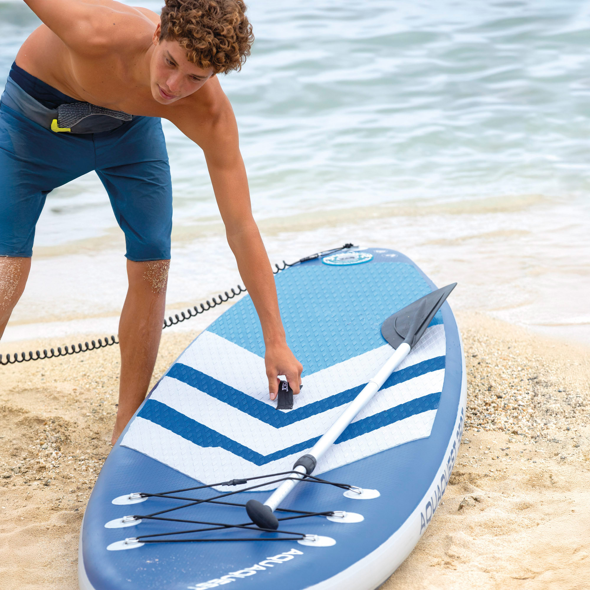 Tabla paddle surf hinchable AquaQuest 350T Touring con remo y accesorios Intex - Azul Azul-5