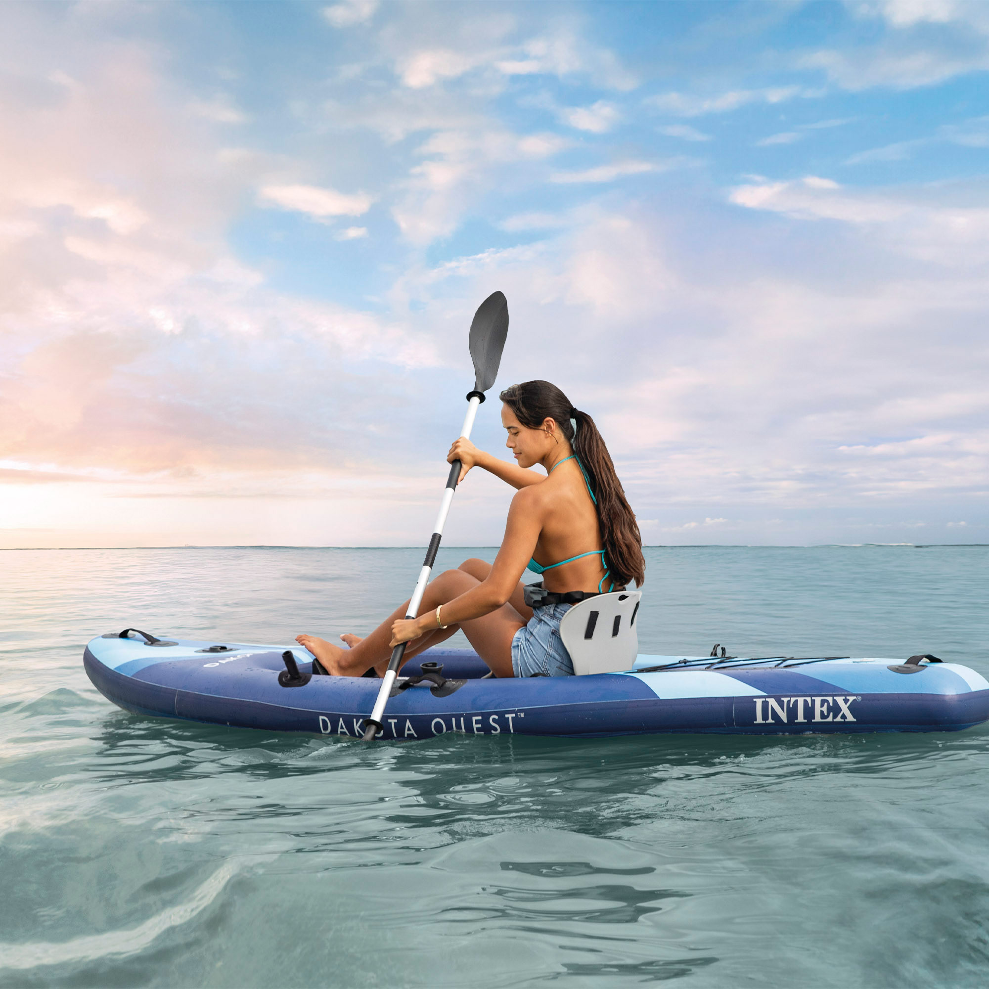 Kayak hinchable Dakota Quest 320 cm 1 plaza Intex - Azul Azul-2
