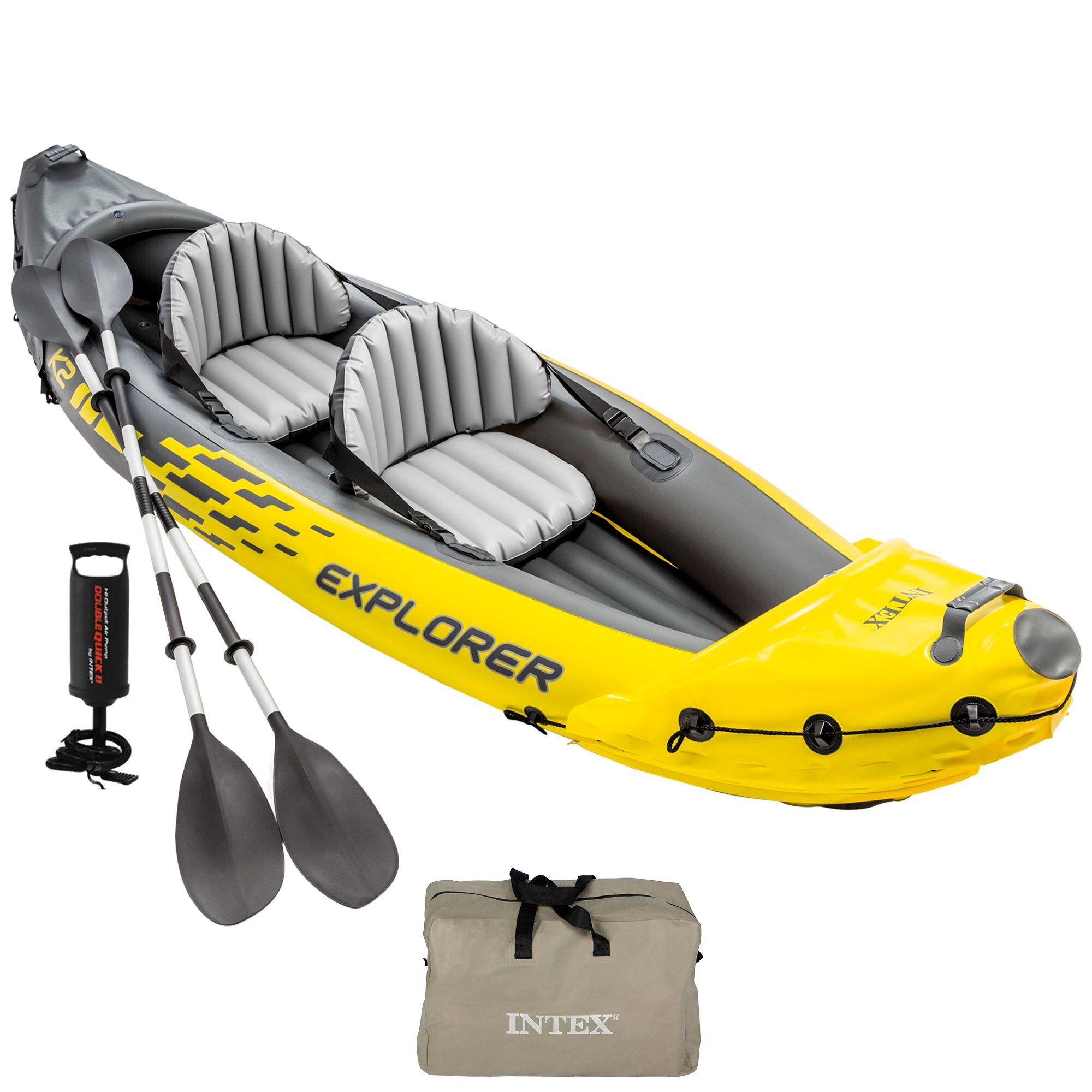 Imagen 0 de Kayak hinchable Explorer K2 312 cm 2 plazas con accesorios Intex Amarillo