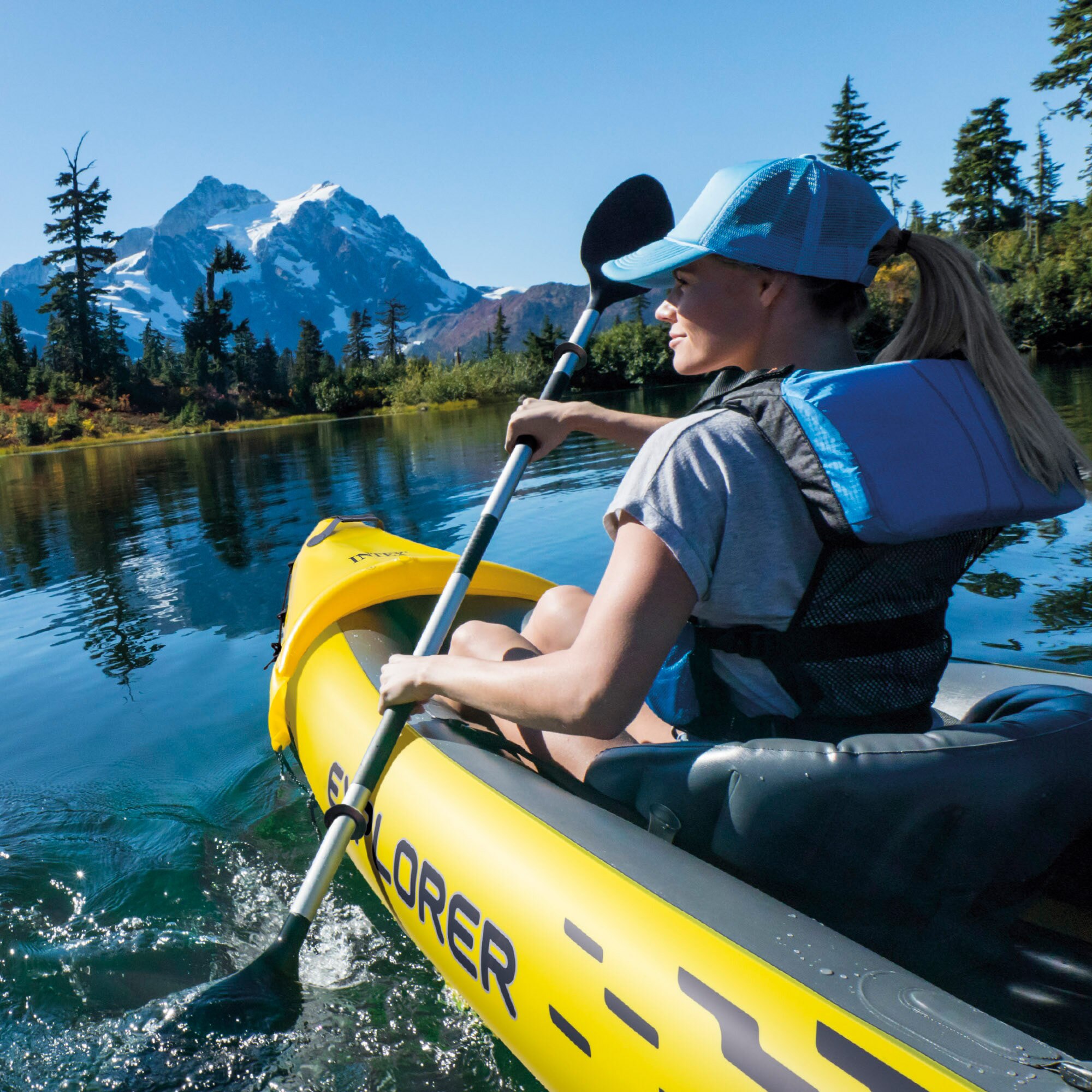 Kayak hinchable Explorer K2 312 cm 2 plazas con accesorios Intex - Amarillo Amarillo-5