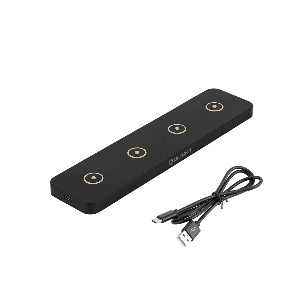 Cargador múltiple Omino para 4 linternas Olight - Negro Negro-6