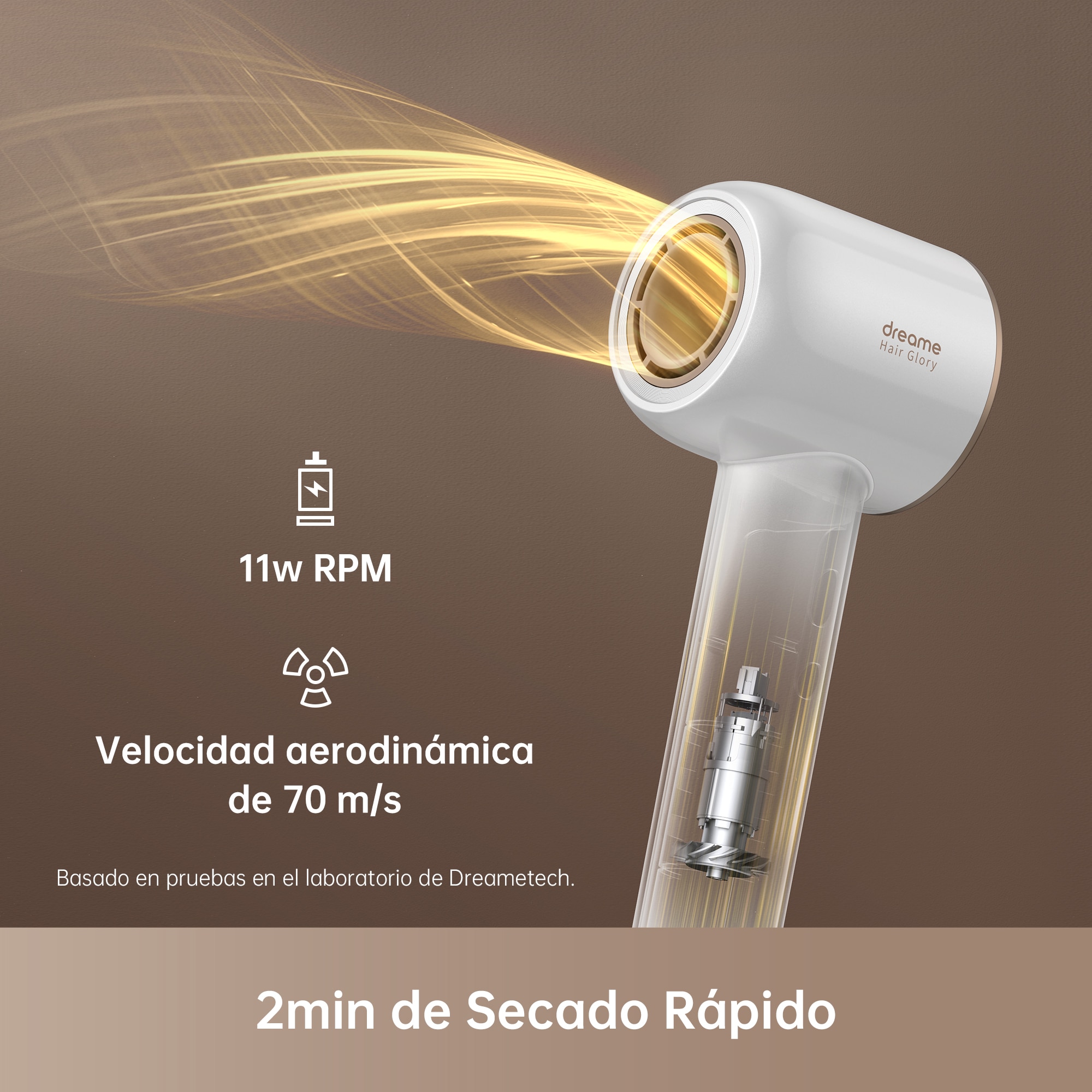 Secador de pelo Dreame Glory Combo 1600W con secado rápido - Blanco Blanco-2
