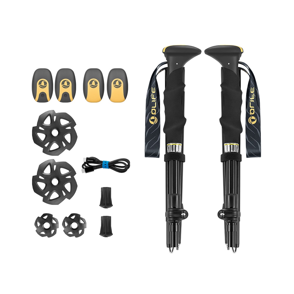 Bastones de senderismo Glowalk F3T2 Trekking Olife Olight - Negro Negro-3