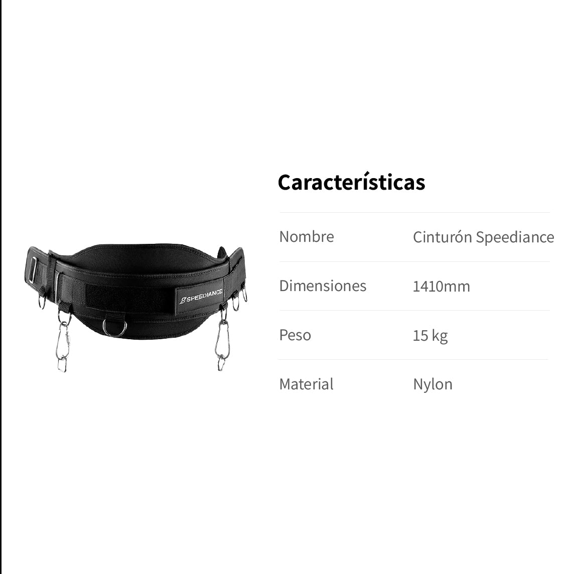 Cinturón Lumbar para levantamiento de pesas Speediance - Negro Negro-2