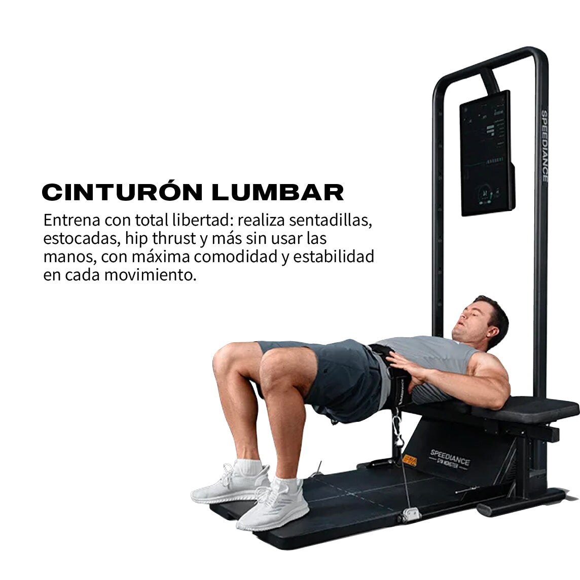Cinturón Lumbar para levantamiento de pesas Speediance - Negro Negro-3